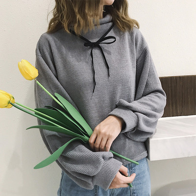 Γυναικεία μπλούζα για το φθινόπωρο σε ροζ και γκρι χρώμα