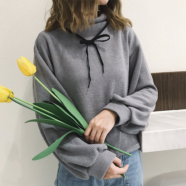 Γυναικεία μπλούζα για το φθινόπωρο σε ροζ και γκρι χρώμα