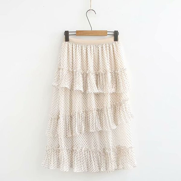 Μοντέρνα γυναικεία φούστα με ψηλή  μέση σε μπεζ και μαύρο χρώμα