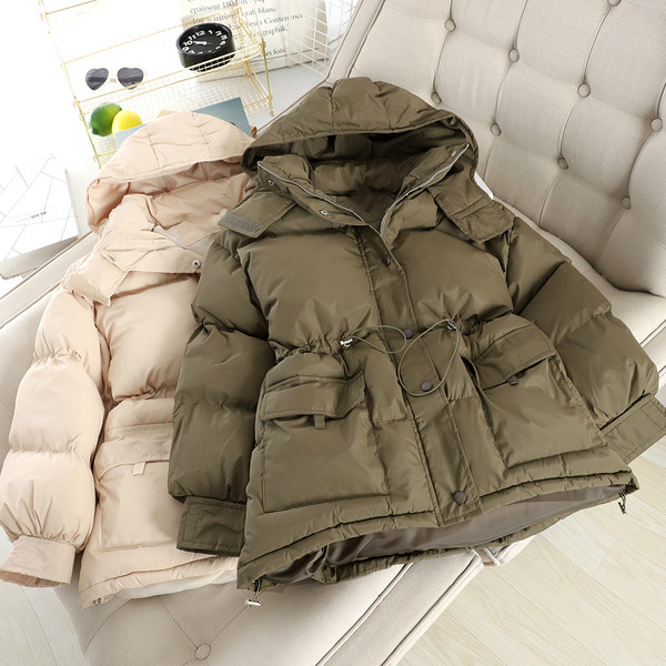 Γυναικείο χειμωνιάτικο μπουφάν με κουμπιά σε διάφορα χρώματα