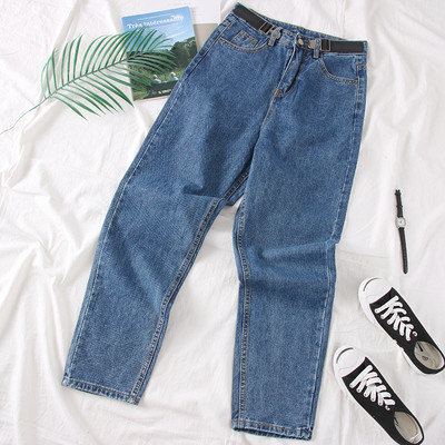 Νέο μοντέλο γυναικεία μπλε μπλε τζιν με ψηλή μέση - κλασικό μοντέλο