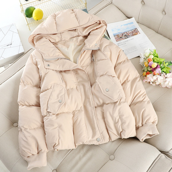 Modern téli téli kabát kapucnival több színben