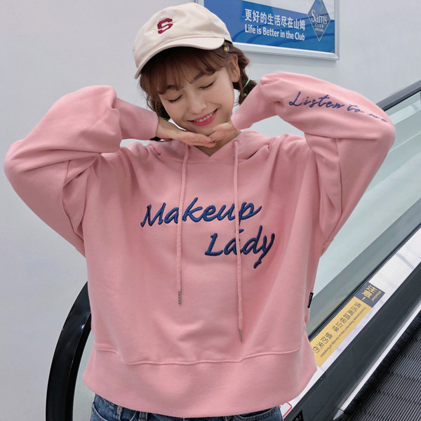 Hanorac zilnic de damă cu broderie - inscripție