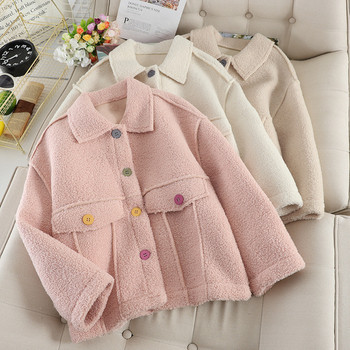 Palton scurt de dama cu nasturi colorati in mai multe culori