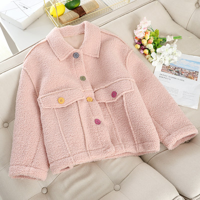 Palton scurt de dama cu nasturi colorati in mai multe culori