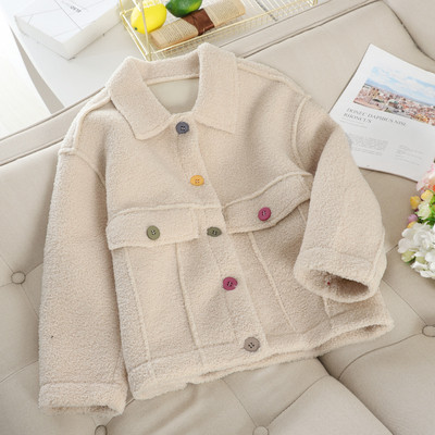 Palton scurt de dama cu nasturi colorati in mai multe culori