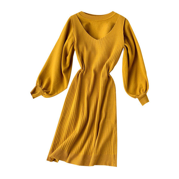 Modern női kétrészes szett fekete, sárga és bézs színben