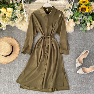 Γυναικεία μπλούζοφόρεμα με κολάρο σε διάφορα χρώματα