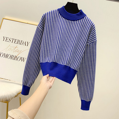 Modern női pulóver kerek nyakkivágással, több színben