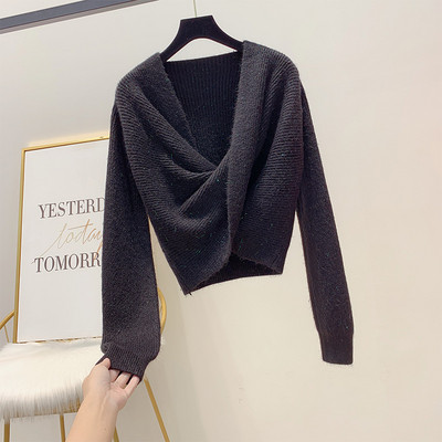 Pulover de dama modern cu decolteu in V in mai multe culori