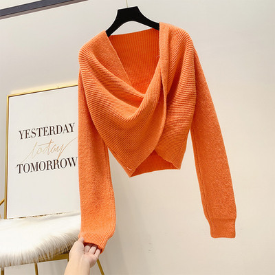 Pulover de dama modern cu decolteu in V in mai multe culori