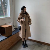 Актуално дамско дълго палто в два цвята широк модел