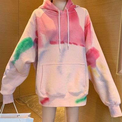 Hanorac lung cu glugă în culori irizate