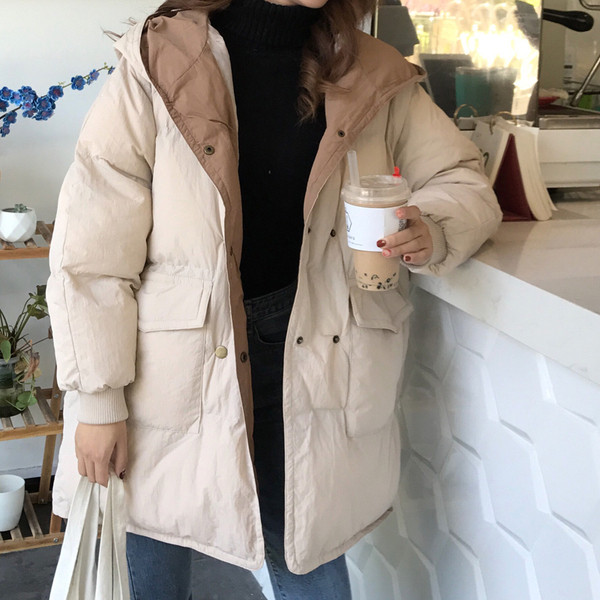 Geaca de dama de actualitate lunga model larg in doua culori cu buzunare