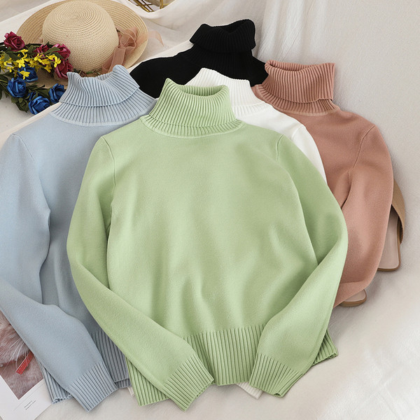 Pulover de dama uni cu guler polo in diferite culori