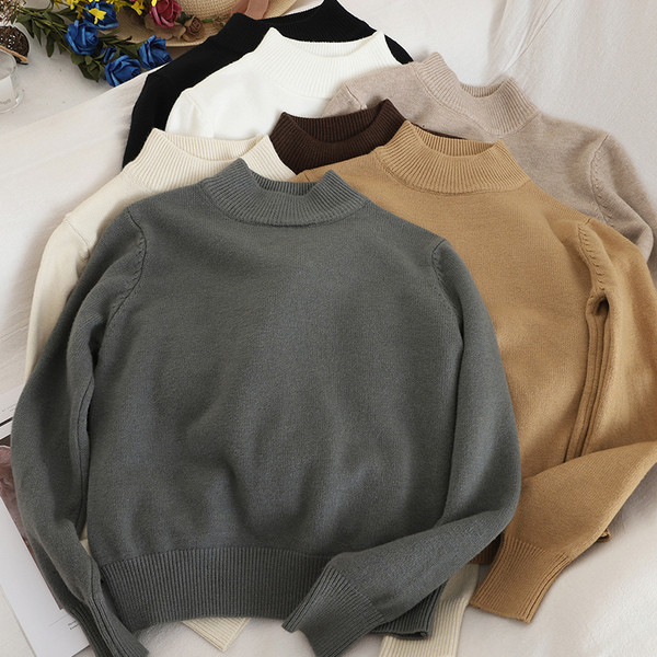 Καθημερινό γυναικείο πουλόβερ κλασικό μοντέλο σε επτά χρώματα