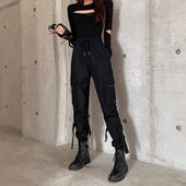 Γυναικεία casual παντελόνια με κορδόνια και τσέπες