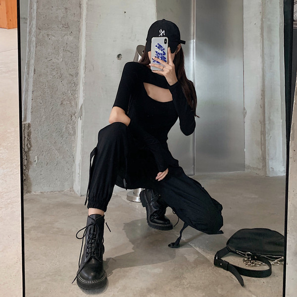 Γυναικεία casual παντελόνια με κορδόνια και τσέπες