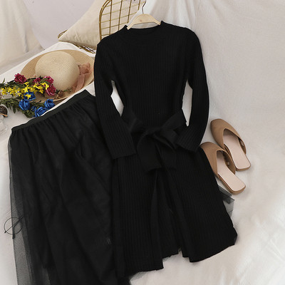 Νέο μοντέλο μοντέρνο γυναικείο σετ που περιλαμβάνει φόρεμα και φούστα τούλι σε διάφορα χρώματα