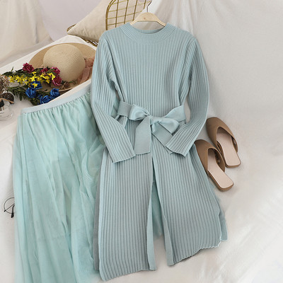 Νέο μοντέλο μοντέρνο γυναικείο σετ που περιλαμβάνει φόρεμα και φούστα τούλι σε διάφορα χρώματα