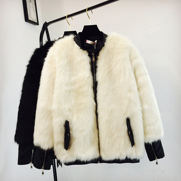 Geaca de dama moderna din par eco in mai multe culori