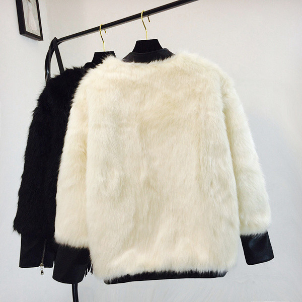 Geaca de dama moderna din par eco in mai multe culori