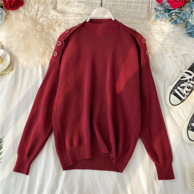 Κομψό γυναικείο πουλόβερ με υψηλό γιακά σε διάφορα χρώματα