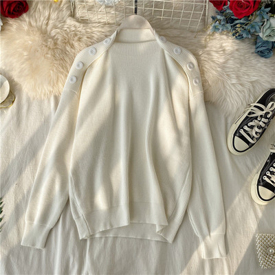 Κομψό γυναικείο πουλόβερ με υψηλό γιακά σε διάφορα χρώματα