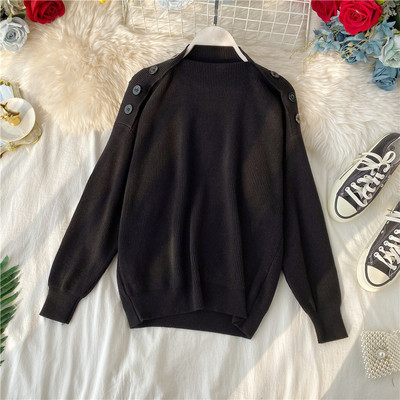 Κομψό γυναικείο πουλόβερ με υψηλό γιακά σε διάφορα χρώματα