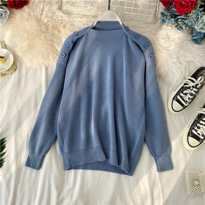 Κομψό γυναικείο πουλόβερ με υψηλό γιακά σε διάφορα χρώματα