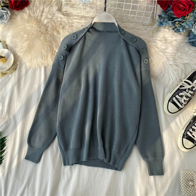 Κομψό γυναικείο πουλόβερ με υψηλό γιακά σε διάφορα χρώματα