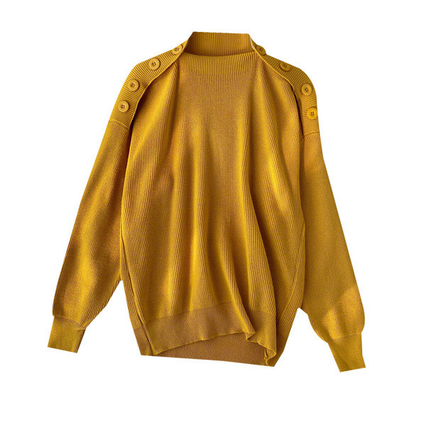 Κομψό γυναικείο πουλόβερ με υψηλό γιακά σε διάφορα χρώματα