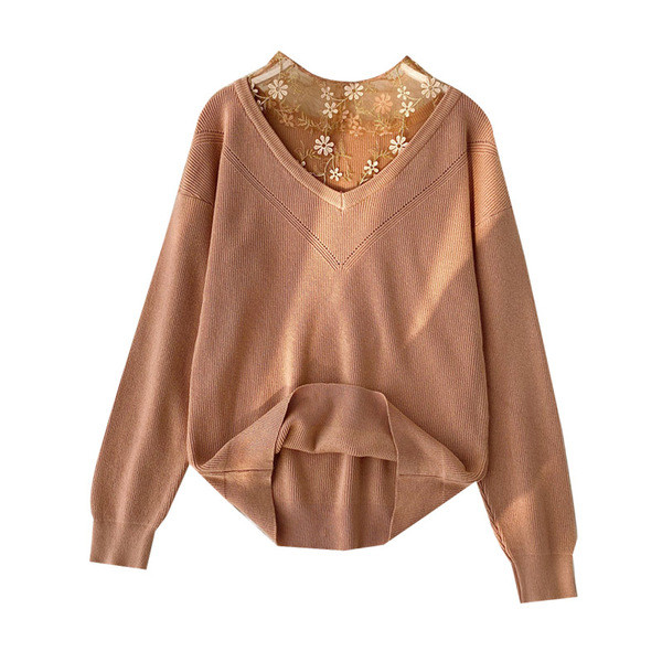 Μοντέρνο γυναικείο πουλόβερ με κεντήματα σε διάφορα χρώματα