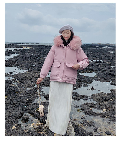 Γυναικείο χειμωνιάτικο μπουφάν φαρδύ μοντέλο σε διάφορα χρώματα