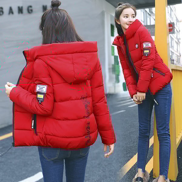 Női őszi-téli kabát rövid modell kapucnival több színben