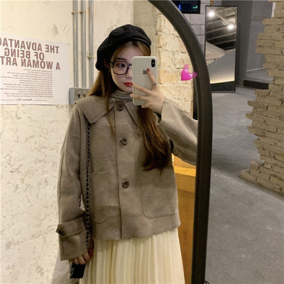 Дамско ежедневно късо тънко палто в два цвята