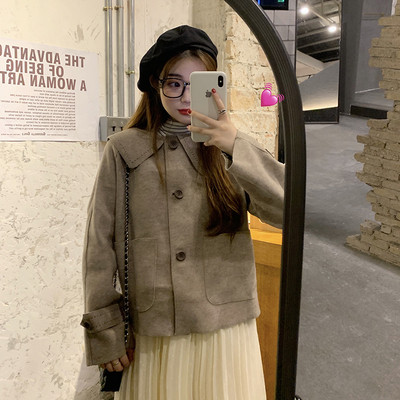 Дамско ежедневно късо тънко палто в два цвята