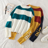 Női pulóver kerek nyakkivágással, két színben