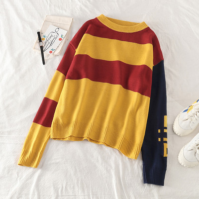 Női pulóver kerek nyakkivágással, két színben