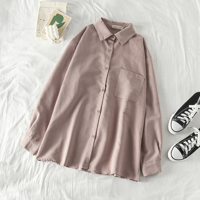 Μοντέρνο γυναικείο πουκάμισο με κλασικό γιακά σε διάφορα χρώματα