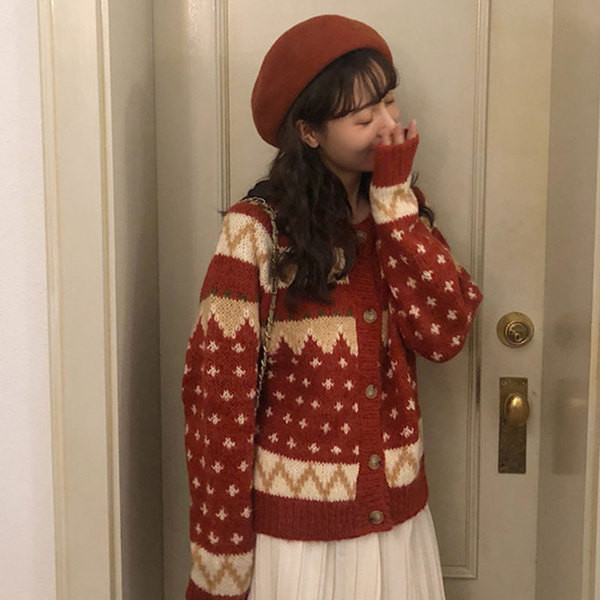 Vesta moderna de dama de culoare rosie