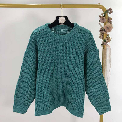 Γυναικείο πουλόβερ με 7/8 μανίκια σε κόκκινο, κίτρινο και μπλε χρώμα