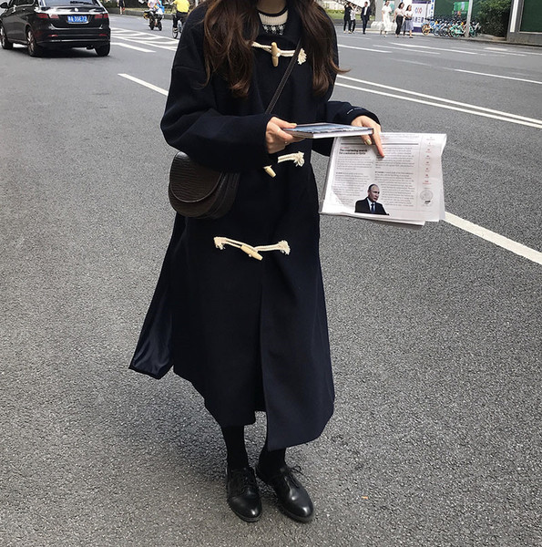 Palton lung de damă de actualitate în două culori model larg