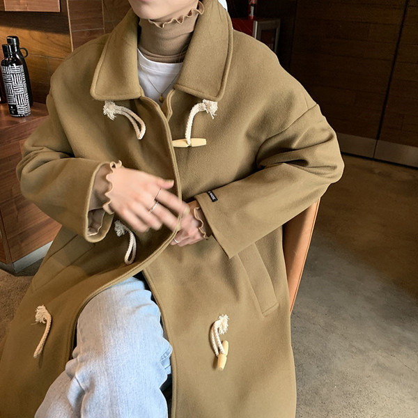 Palton lung de damă de actualitate în două culori model larg