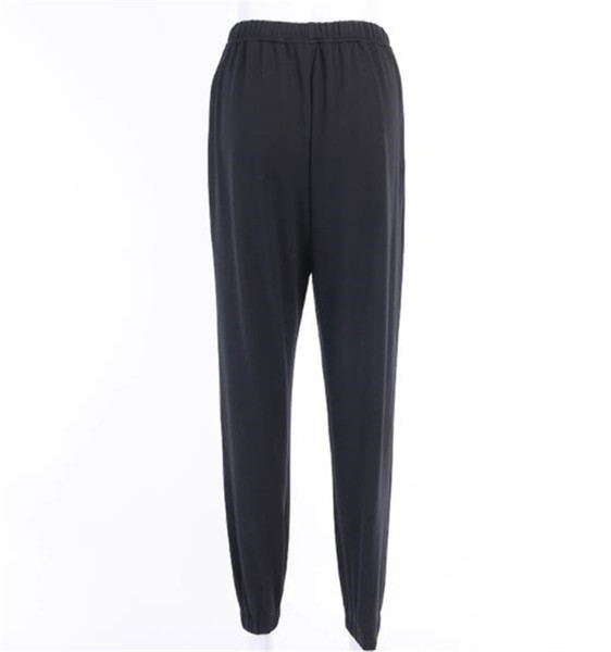 Pantaloni largi casual de damă cu inscripție în negru