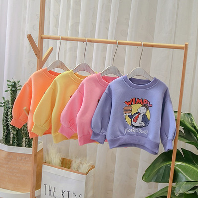 Модерна детска блуза с апликация за момичета и момчета в няколко цвята