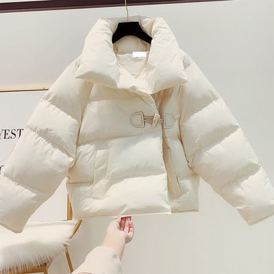 Μοντέρνο γυναικείο κοντό μπουφάν με τσέπες σε τρία χρώματα