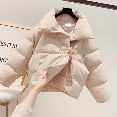 Μοντέρνο γυναικείο κοντό μπουφάν με τσέπες σε τρία χρώματα