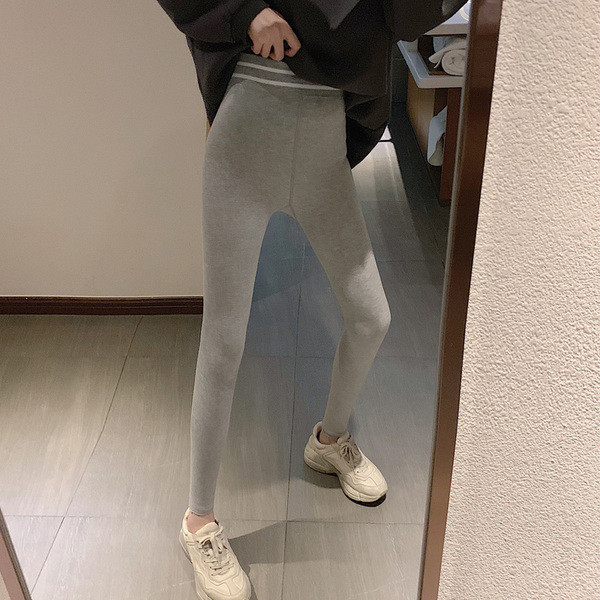 Női alkalmi leggings fekete és szürke színben, elasztikus derékkal