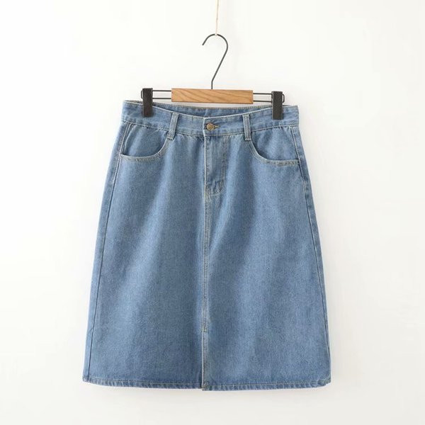 Fusta dama casual din denim cu buzunare in doua culori